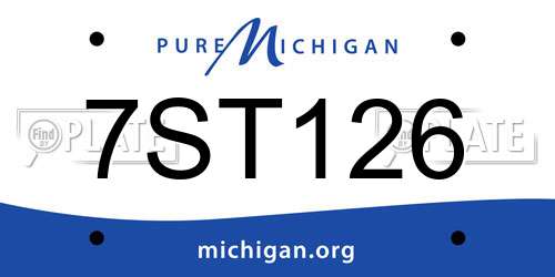 7ST126 Michigan License Plate