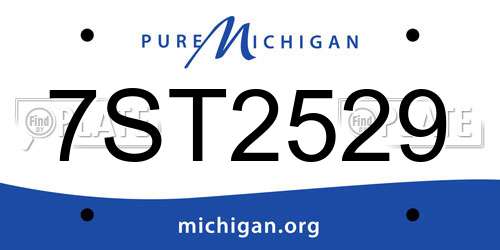 7ST2529 Michigan License Plate