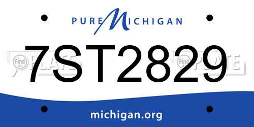 7ST2829 Michigan License Plate