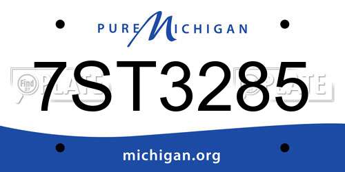 7ST3285 Michigan License Plate
