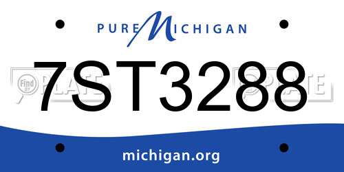 7ST3288 Michigan License Plate
