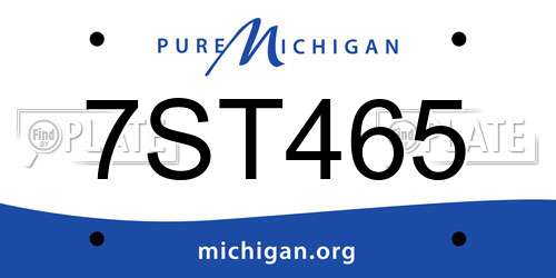 7ST465 Michigan License Plate