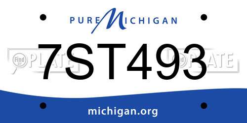 7ST493 Michigan License Plate