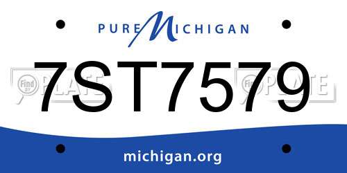 7ST7579 Michigan License Plate