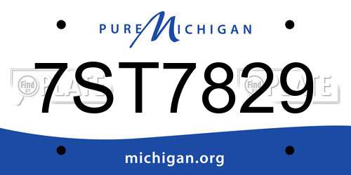 7ST7829 Michigan License Plate