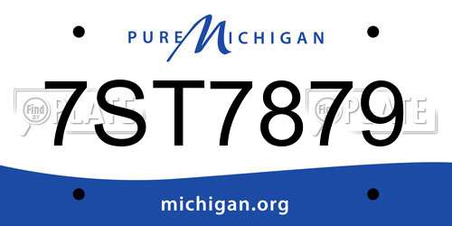 7ST7879 Michigan License Plate