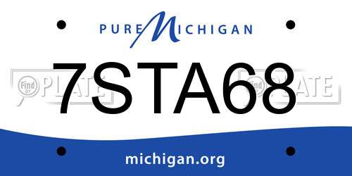 7STA68 Michigan License Plate