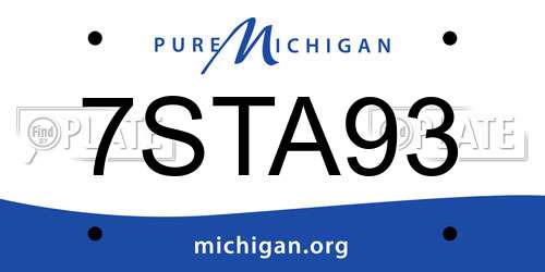 7STA93 Michigan License Plate