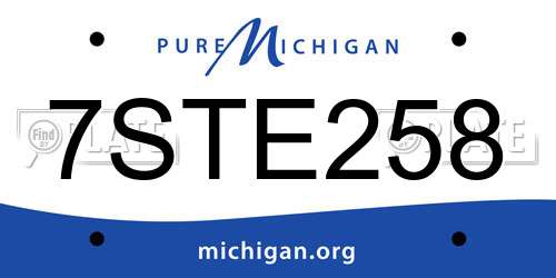 7STE258 Michigan License Plate