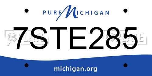 7STE285 Michigan License Plate