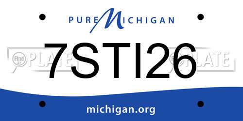 7STI26 Michigan License Plate