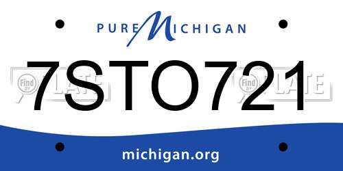 7STO721 Michigan License Plate