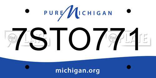 7STO771 Michigan License Plate