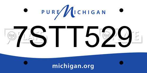 7STT529 Michigan License Plate