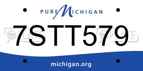 7STT579 Michigan License Plate