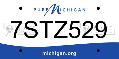 7STZ529 Michigan License Plate