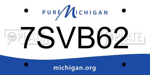 7SVB62 Michigan License Plate