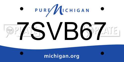 7SVB67 Michigan License Plate