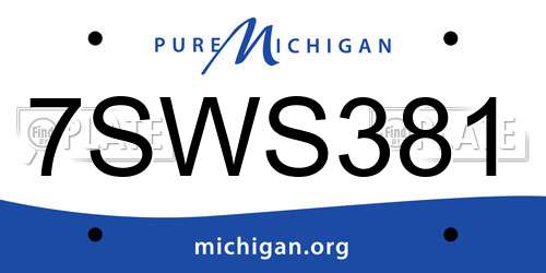 7SWS381 Michigan License Plate