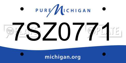 7SZ0771 Michigan License Plate