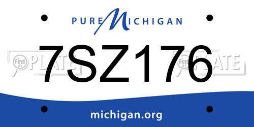7SZ176 Michigan License Plate