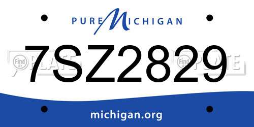 7SZ2829 Michigan License Plate
