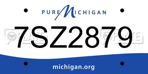 7SZ2879 Michigan License Plate