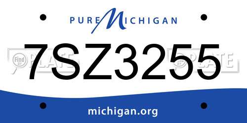 7SZ3255 Michigan License Plate