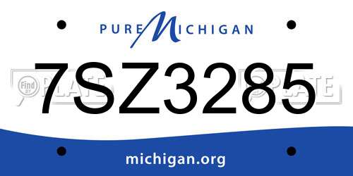 7SZ3285 Michigan License Plate