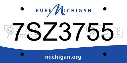 7SZ3755 Michigan License Plate