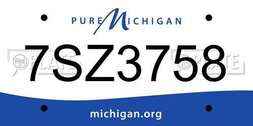 7SZ3758 Michigan License Plate