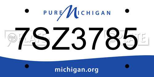 7SZ3785 Michigan License Plate