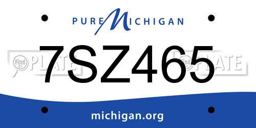 7SZ465 Michigan License Plate