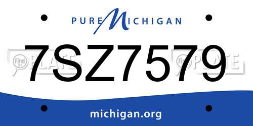 7SZ7579 Michigan License Plate