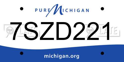 7SZD221 Michigan License Plate