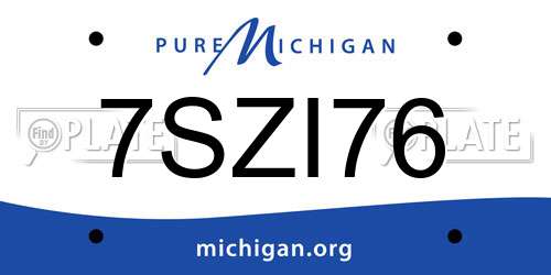 7SZI76 Michigan License Plate