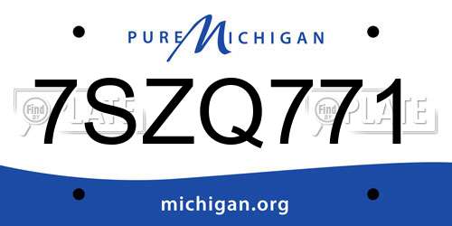 7SZQ771 Michigan License Plate