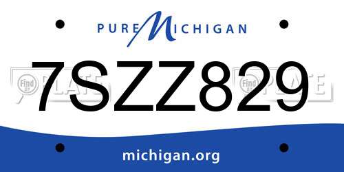 7SZZ829 Michigan License Plate