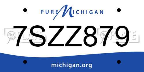 7SZZ879 Michigan License Plate