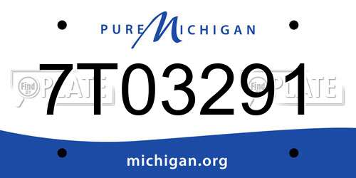 7T03291 Michigan License Plate