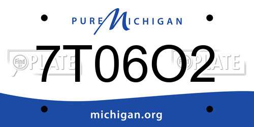 7T06O2 Michigan License Plate