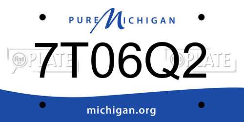 7T06Q2 Michigan License Plate