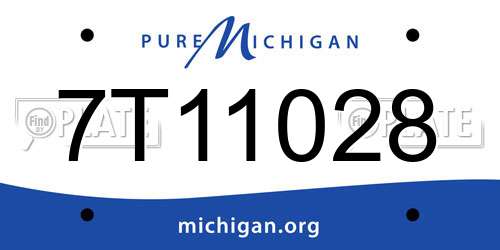 7T11028 Michigan License Plate