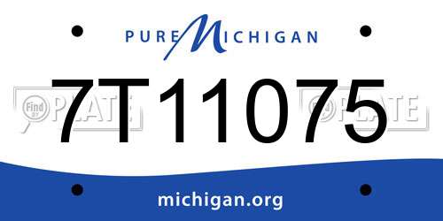 7T11075 Michigan License Plate