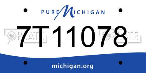 7T11078 Michigan License Plate