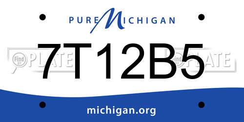 7T12B5 Michigan License Plate