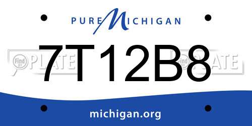 7T12B8 Michigan License Plate