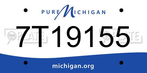 7T19155 Michigan License Plate