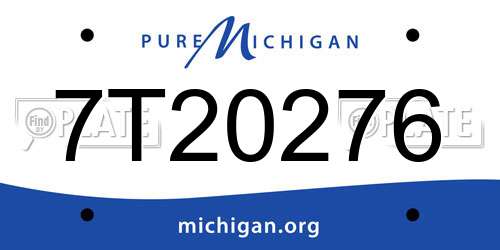 7T20276 Michigan License Plate