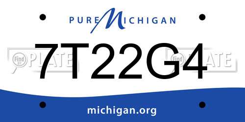 7T22G4 Michigan License Plate